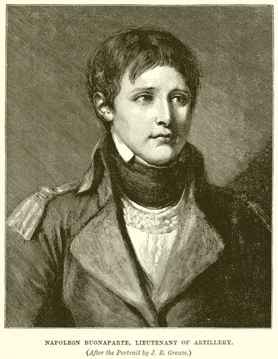 Napóleon Buonaparte, tüzérségi hadnagy alkotó: English School