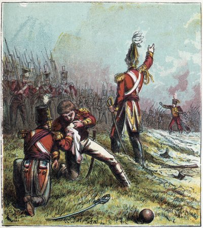 Napóleoni háború: A Coruña-i (La Coruna) csata Spanyolországban 1809.01.16-án: szembeállította a francia hadsereget az angol hadsereggel, és meghalt Sir John Moore (1761-1809) brit parancsnok. – Sir John Moore halála alkotó: English School