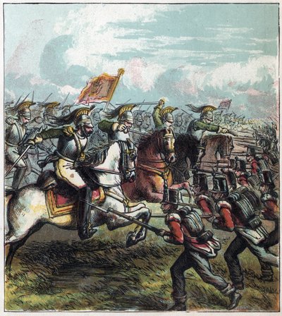 Napóleoni háború: a waterlooi csata 1815.06.18. I. Napóleon francia lovassága megtámadta az angol hadsereget, a franciák veresége I. Napóleon birodalmának végét jelentette. A waterlooi csata alkotó: English School