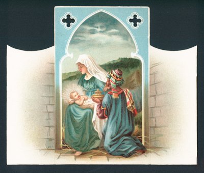 Geburtsszene, Weihnachtskarte von English School