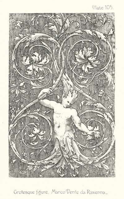 Természet az ornamentikában: Groteszk figura, Marco Dente da Ravenna (litó) alkotó: English School