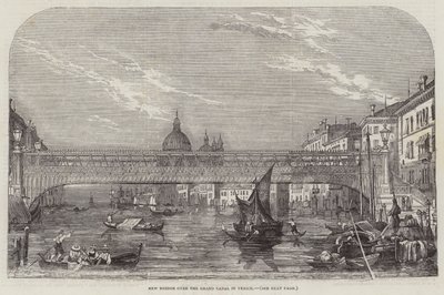 Új híd a velencei Canal Grande felett (metszet) alkotó: English School