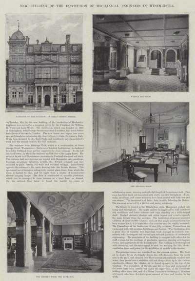 A Westminster-i Gépészmérnöki Intézet új épülete (metszet) alkotó: English School