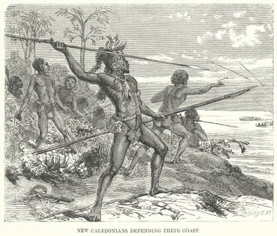 New Caledonians Defending their Coast (metszet) alkotó: English School