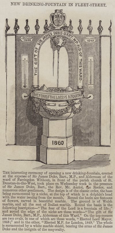 Új ivókút a Fleet-Streetben (metszet) alkotó: English School