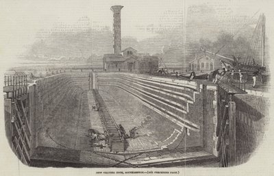 New Graving Dock, Southampton (metszet) alkotó: English School