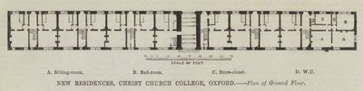 Új rezidenciák, Christ Church College, Oxford, Földszint terve (metszet) alkotó: English School