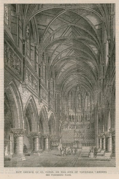 Új Szent Péter-templom a Vauxhall Gardens helyén alkotó: English School