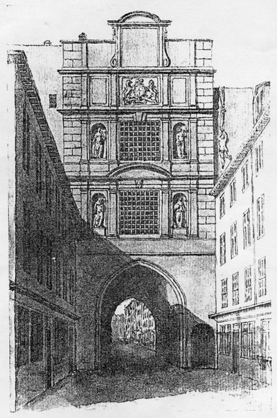 Newgate börtön (litho) (bw fotó) alkotó: English School