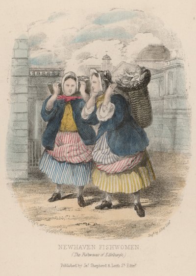 Newhaven fishwomen, Edinburgh (színes metszet) alkotó: English School