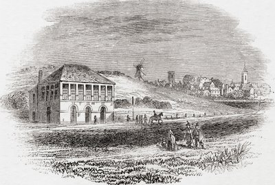 Newmarket lóversenypálya, Newmarket, Anglia I. Károly idején, a régi Angliából: A Pictorial Museum, pub. 1847 alkotó: English School