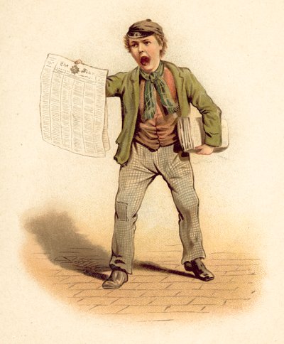 Újságárus (chromolitho) alkotó: English School