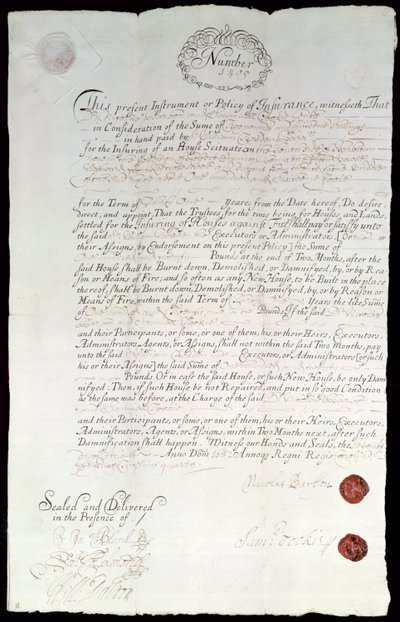 Nicolas Barbon biztosítási kötvény alkotó: English School