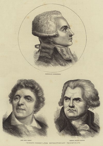 "Kilencvenhárom", a forradalmi triumvirátus (metszet) alkotó: English School