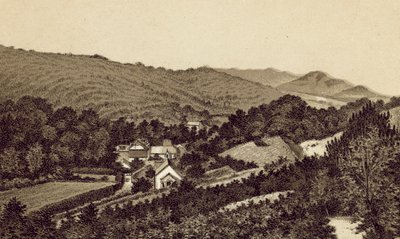 Észak-Devon: Lee Church and Valley (litográfia) alkotó: English School