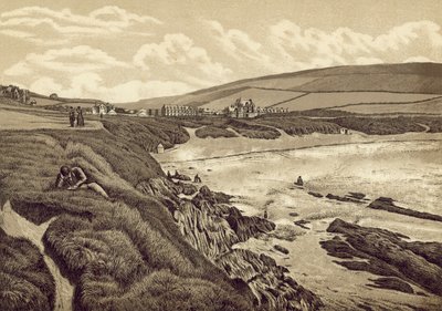 Észak-Devon: Woolacombe Sands (litográfia) alkotó: English School