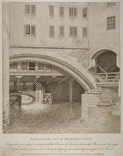 North View of Traitors Gate, Tower of London, kiadó: Nathaniel Smith (fl.1740-1802) 1798 alkotó: English School