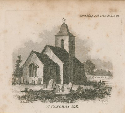 A Szent Pancras-templom északkeleti nézete alkotó: English School