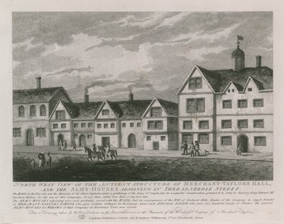 A Merchant Taylors Hall antient szerkezetének északnyugati nézete alkotó: English School
