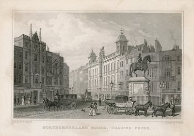 Northumberland House, Charing Cross. A Bishs Lottery Office, No 9 Charing Cross, a Golden Cross Hotel szomszédságában található alkotó: English School