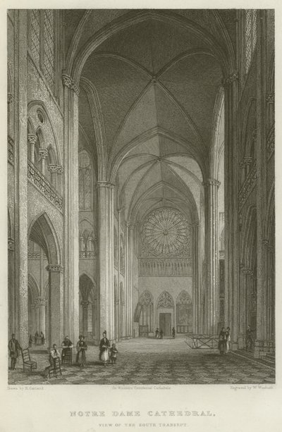 Notre Dame katedrális, kilátás a déli kereszthajóra (metszet) alkotó: English School