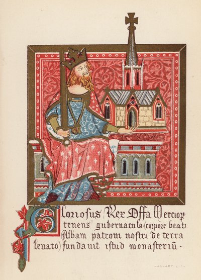 Offa, Mercia királya (színes litográfia) alkotó: English School
