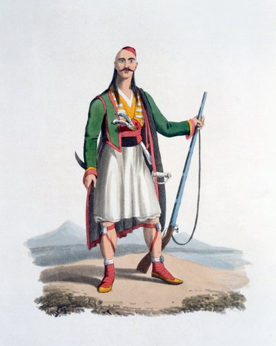 A szpáhik tisztje, 1818 (színes akvatinta) alkotó: English School