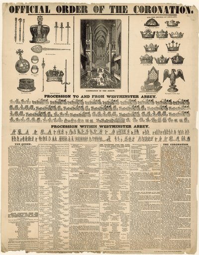 Viktória királynő megkoronázásának hivatalos parancsa alkotó: English School