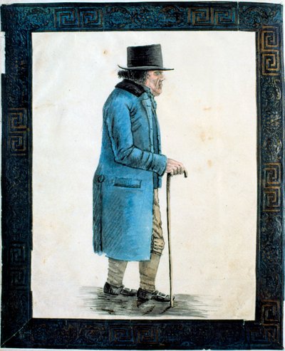 Öreg ember (akvarell papíron) alkotó: English School