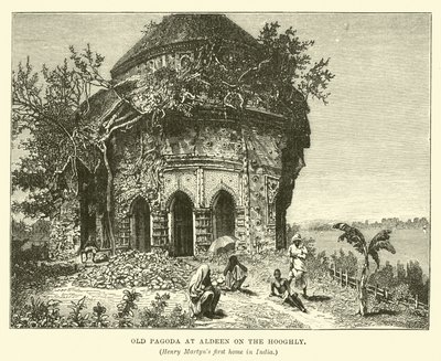 Alte Pagode in Aldeen am Hooghly von English School