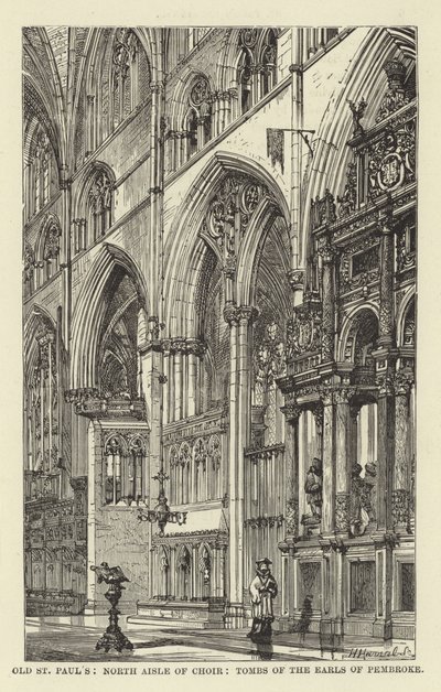 Old St Pauls, North Aisle of Choir, Pembroke grófjainak sírjai alkotó: English School