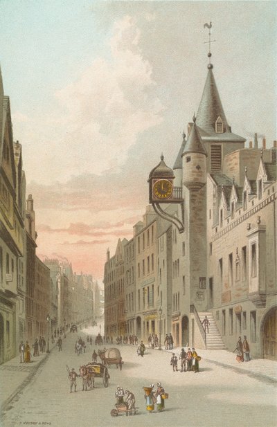 Old Tolbooth és Canongate - Edinburgh alkotó: English School