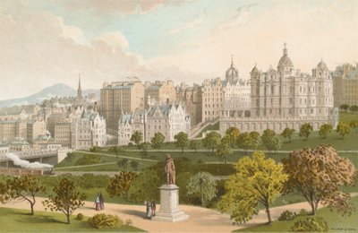 Edinburgh óvárosa a Princes Street Gardensből alkotó: English School
