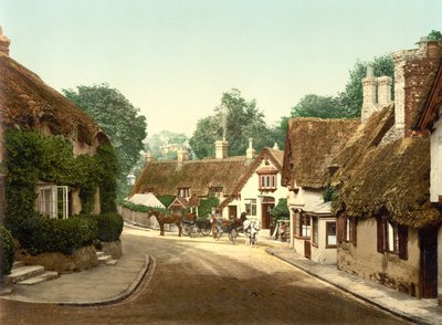 Old Village Shanklin (kézzel színezett fotó) alkotó: English School
