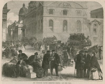 Öreg nyugdíjasok elhagyják a Greenwich Kórházat alkotó: English School