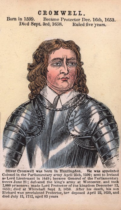 Oliver Cromwell, Protector (színes metszet) alkotó: English School