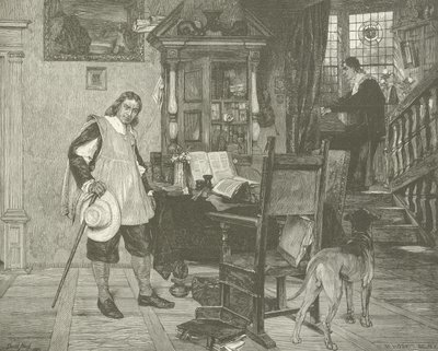 Oliver Cromwell meglátogatja Miltont alkotó: English School