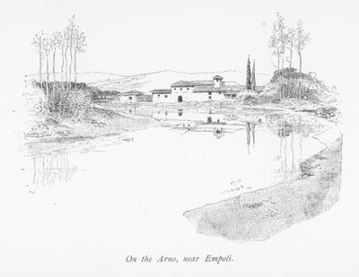 Az Arnón, Empoli közelében (litho) alkotó: English School