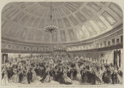 A Dublini Nemzetközi Kiállítás megnyitója, a Bál a Mansion House-ban, a walesi herceg tiszteletére (metszet) alkotó: English School