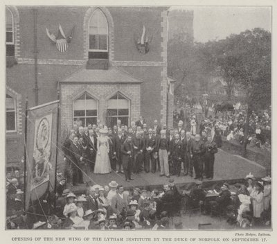 A Lytham Intézet új szárnyát Norfolk hercege nyitotta meg szeptember 17-én (metszet) alkotó: English School