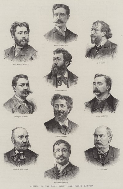 A Párizsi Szalon megnyitója, Néhány francia festő (metszet) alkotó: English School