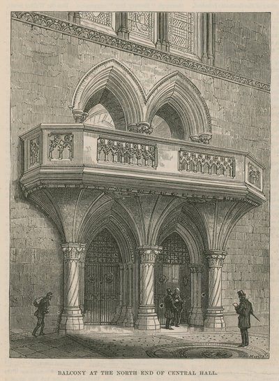 A Királyi Bíróság megnyitása: Erkély a Central Hall északi végén alkotó: English School