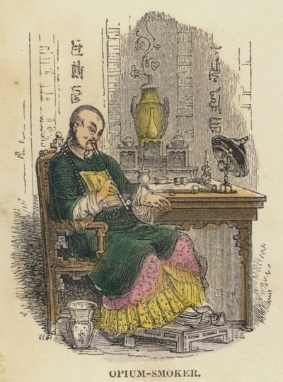 Opium-Smoker (színes metszet) alkotó: English School