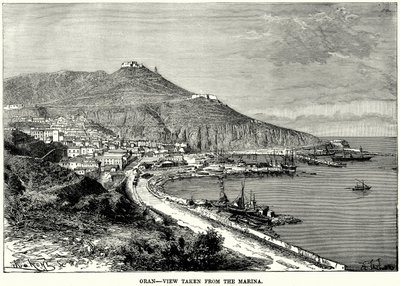 Oran - Kilátás a kikötőből (metszet) alkotó: English School