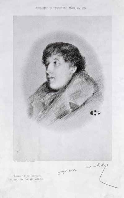 Oscar Wilde (1854-1900) egy Bijou portré, a Társaságtól alkotó: English School