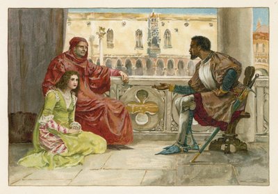 Othello Desdemonával és az apjával beszélget alkotó: English School
