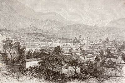 Bogota átfogó képe, Kolumbia (litho) alkotó: English School