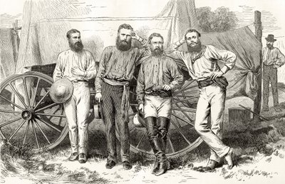 Overland Telegraph Party, 1872 körül, Howard Willoughby „Australian Pictures”-ből, a Religious Tract Society, London, 1886 alkotó: English School