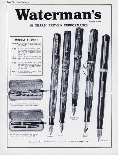 Seite aus dem Army and Navy Stores Katalog von English School