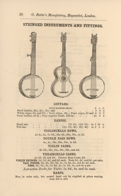 Oldal G Butler Illusztrált Hangszerkatalógusából (metszet) alkotó: English School